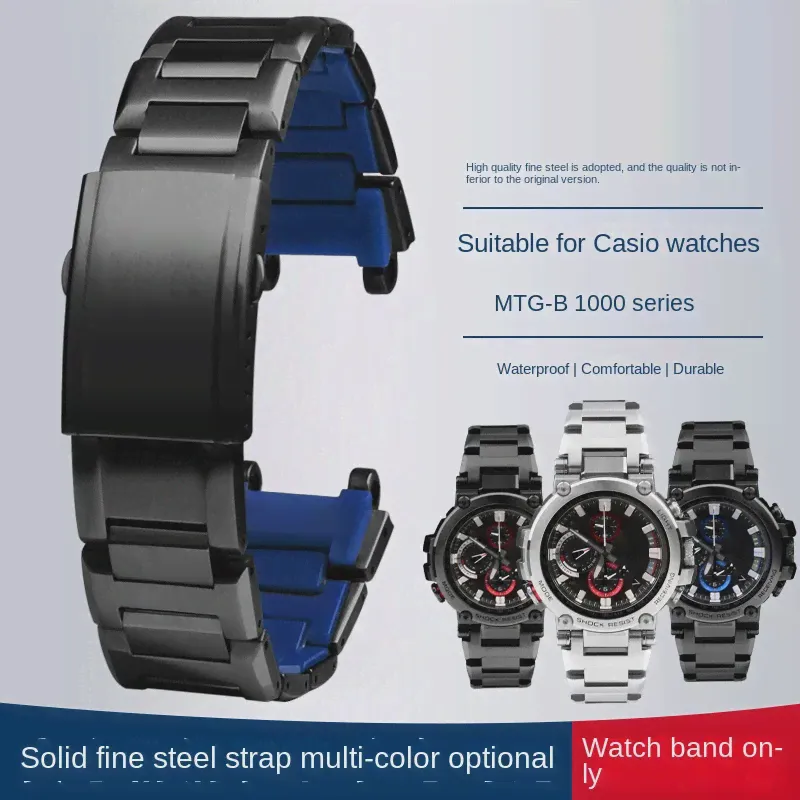Замените Casio MTG-B1000 MTG-B2000 Твердым Стальным Ремешком Прецизионный Стальной ремешок Для Часов Цепочка Из нержавеющей Стали Аксессуары Для Часов